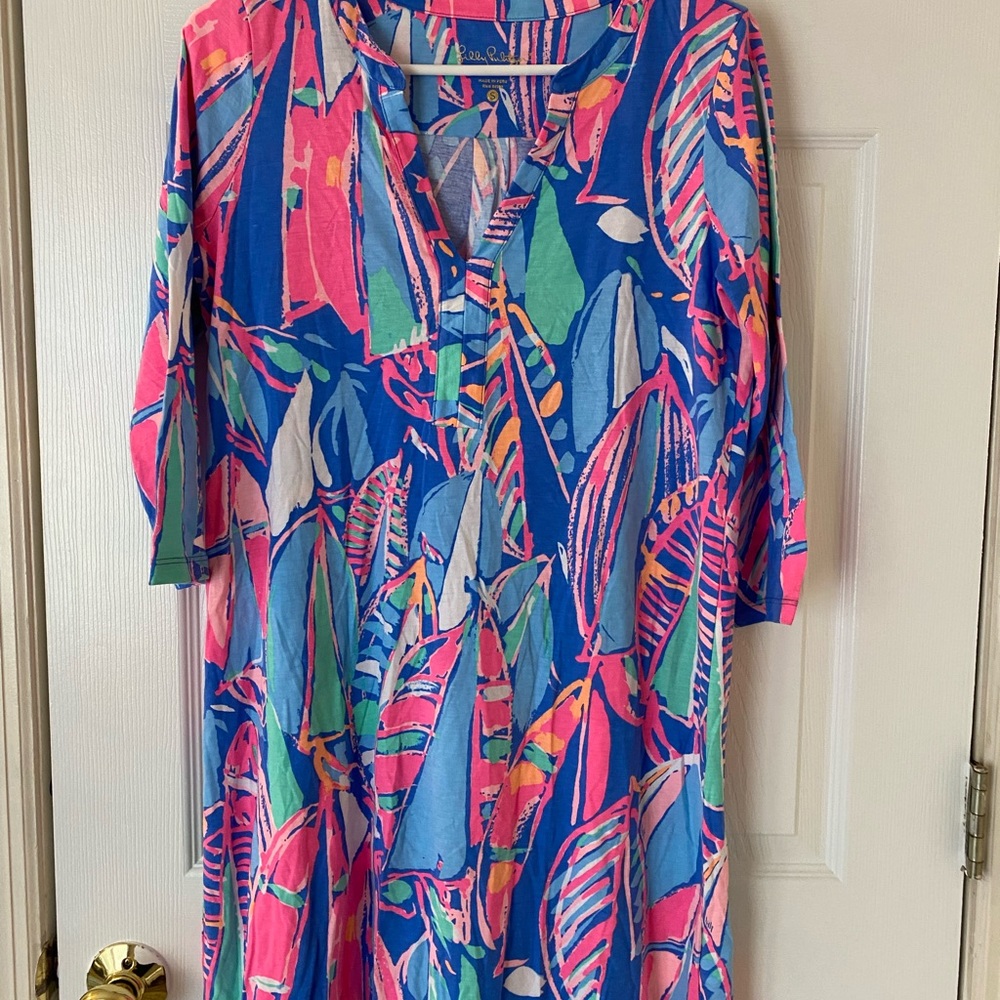 Lily Pulitzer 3/4 length sleeve sailboat dress